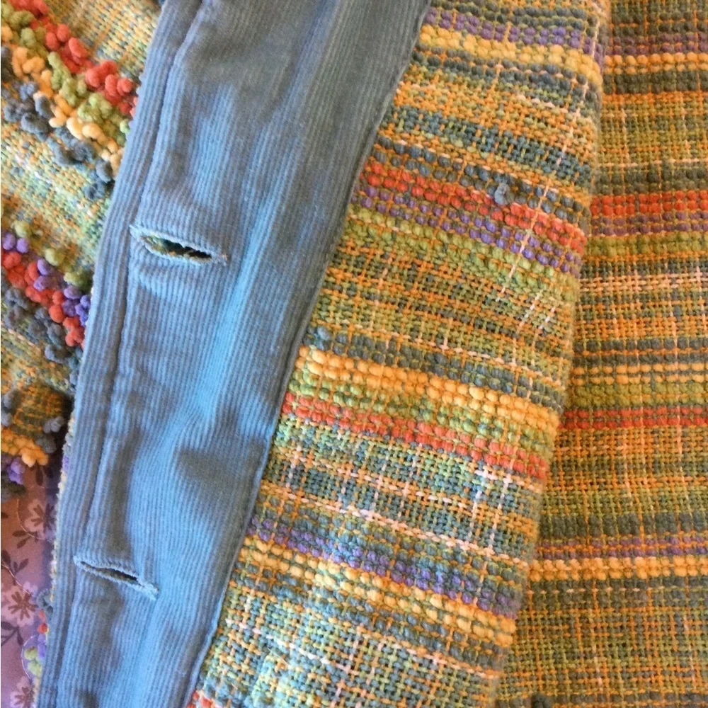 Anu By Natural Multicolored Chic Green Jacket Blazer Office Party Size Medium - Picture 7 of 9